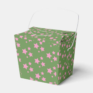 Pink Green Stars Modern design Favor Boxes