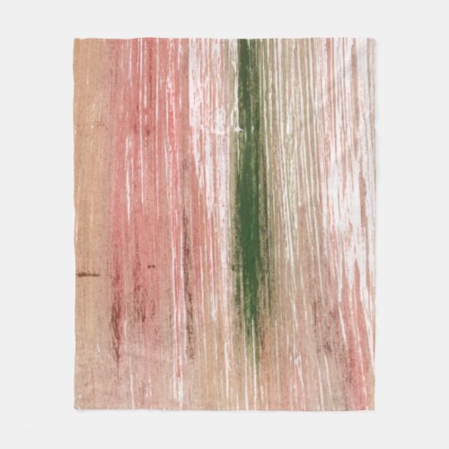 Pink green striped abstract painting art fleece blanket