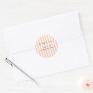 Pink & Green Striped Ready to Pop! Favor Stickers