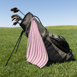 Pink Green Stripes Golf Towel