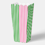 Pink + Green Stripes Popcorn  Favor Boxes