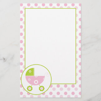 Pink & Green Stroller Choice 2 Stationery