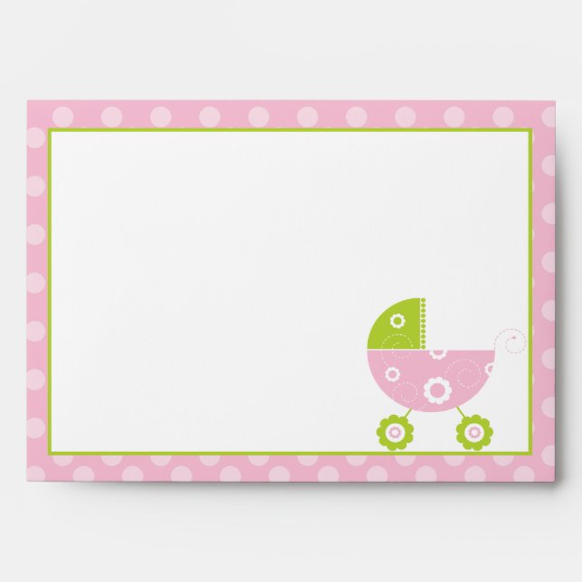 Pink & Green Stroller Envelope (Front)