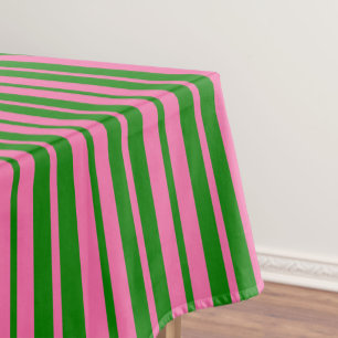 Pink Green Stylish Stripes Pattern Design  Tablecloth