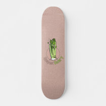 Pink + Green SuspectCelery™ Celery + Faux Glitter Skateboard