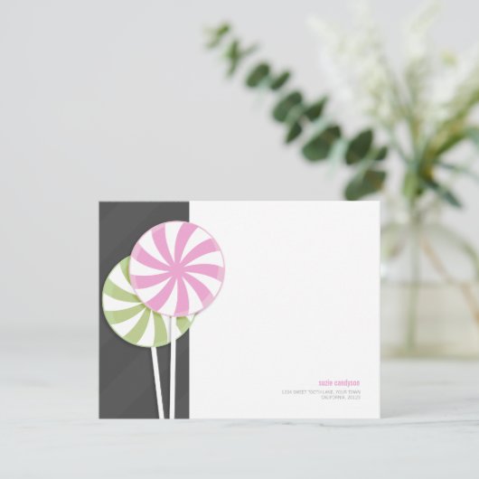 Pink & Green Swirl Lollipops Personalizable (Standing Front)