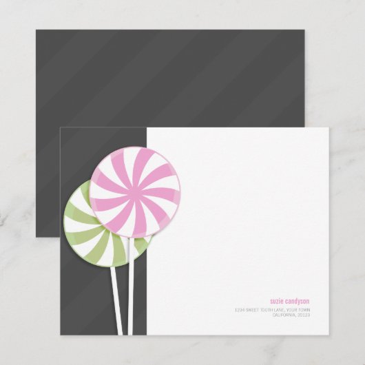 Pink & Green Swirl Lollipops Personalizable (Front/Back)