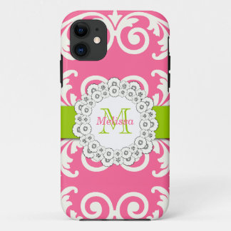 Pink Green Swirls Floral iPhone 5 Case-Mate 11 Case