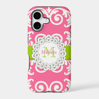 Pink Green Swirls Floral iPhone 5 Case-Mate 17 Case