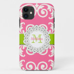 Pink Green Swirls Floral Iphone 5 Case-mate Iphone 11 Case at Zazzle