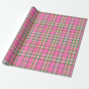 Pink & Green Tartan Plaid Wrapping Paper