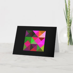Pink Green Tones Quilt Square Note Card
