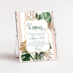 Pink green tropical chic dont say bride game poster