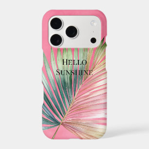 Pink Green Tropical Leaf iPhone 17 Pro Case
