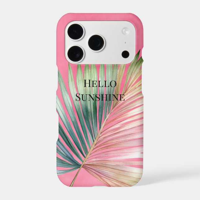 Pink Green Tropical Leaf iPhone Case (Back)