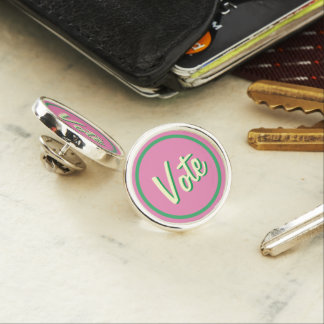 Pink Green VOTE Lapel Pin