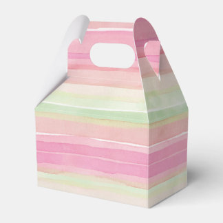 Pink Green Watercolor Stripe Gift Box