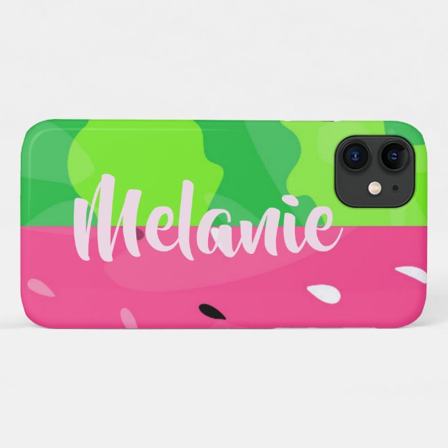 Pink Green Watermelon Summer Stylized Personalized Case-Mate iPhone Case (Back (Horizontal))
