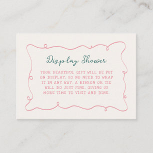 Pink Green Wavy Frame Bridal Shower Display Shower Enclosure Card
