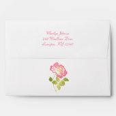 Pink, Green, White Peony Floral A7 Envelope (Back (Top Flap))