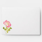 Pink, Green, White Peony Floral A7 Envelope (Front)