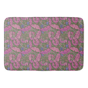 Pink & green William Morris floral Acanthus & Rose Bath Mat
