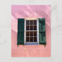 Pink & Green Window St Augustine Florida Photo