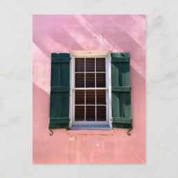 Pink &amp; Green Window St Augustine Florida Photo Postcard