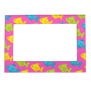 Pink Green Yellow Blue Fish Sea Animals Summer Magnetic Frame