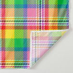 Pink Green Yellow Madras Plaid Design  Fabric