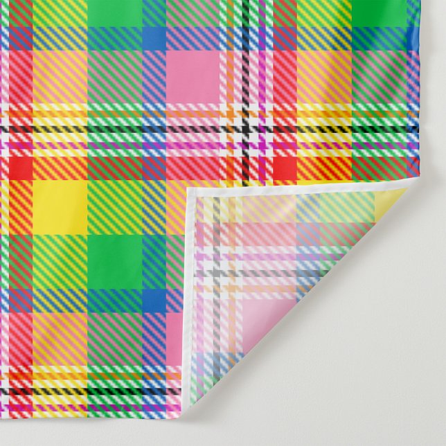 Pink Green Yellow Madras Plaid Design  Fabric (Creator Uploaded)