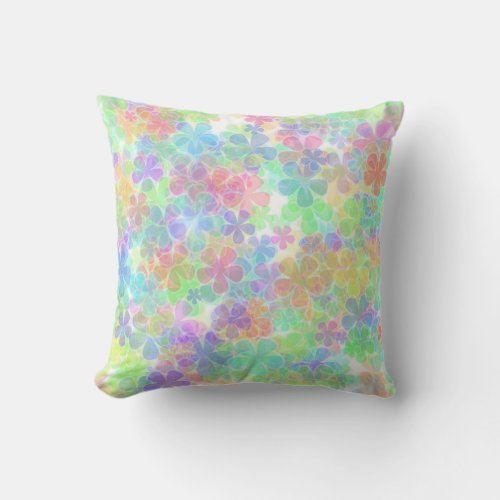Pink Green Yellow Red Blue Purple Colorful Trendy Throw Pillow