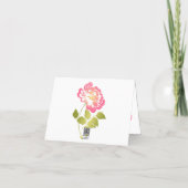 Pink, Green, Yellow, White Peony Thank You Card (Back)