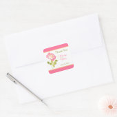 Pink, Green, Yellow, White Peony Thank You Sticker (Envelope)