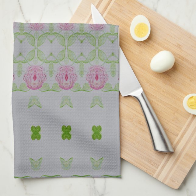 Pink Greens Kitchen Towel (Quarter Fold)