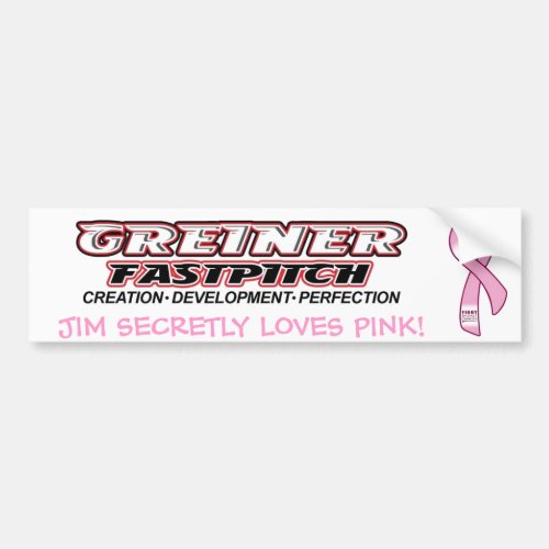 Pink Greiner Fastpitch Bumper Sticker