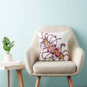 Pink Grevillea Australian Native Flower Throw Pillow
