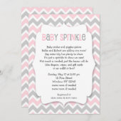Pink Grey Baby Sprinkle / girl baby shower invite (Front/Back)