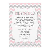 Pink Grey Baby Sprinkle / girl baby shower invite