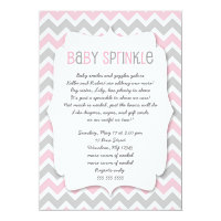 Pink Grey Baby Sprinkle / girl baby shower invite