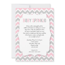 Pink Grey Baby Sprinkle / girl baby shower invite