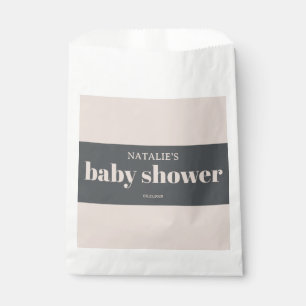Pink Grey Boho Typography Baby Shower Favor Bag