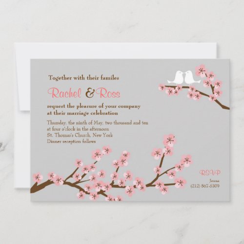 Cherry Blossom Garden Wedding Invitation