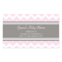 Pink Grey Chevron Baby Shower Favor Stickers