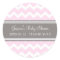 Pink Grey Chevron Baby Shower Favor Stickers