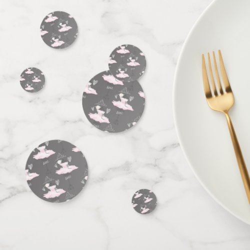 Pink  Grey Couture Ballerina Birthday Party Confetti