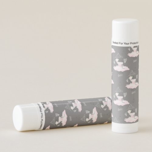 Pink  Grey Couture Ballerina Birthday Party Lip Balm