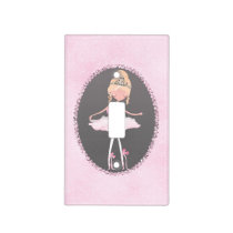 Pink & Grey Couture Ballerina Girls Bedroom Light Switch Cover