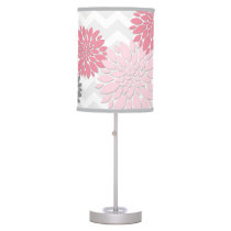 Pink Grey Dahlia Flower Lamp