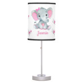 Pink Grey elephant girl Lamp, Table Lamp (Front)